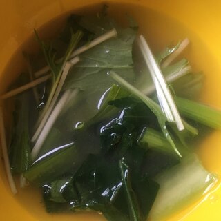 小松菜と水菜の味噌汁